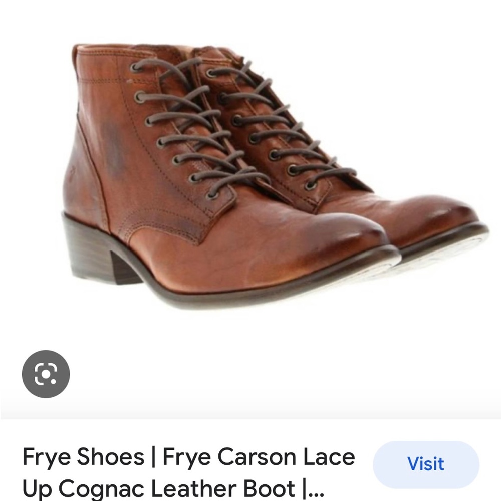 Frye Carson cognac leather boots